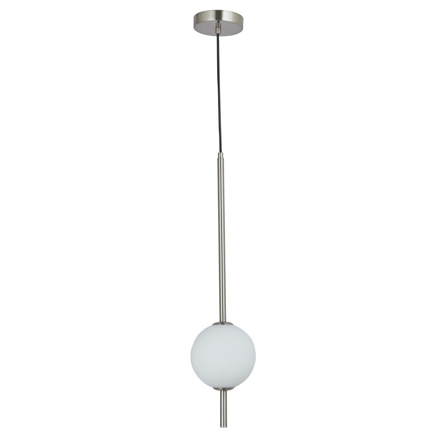 Abra Lighting Baton 1 Light Orb Pendant, Nickel
