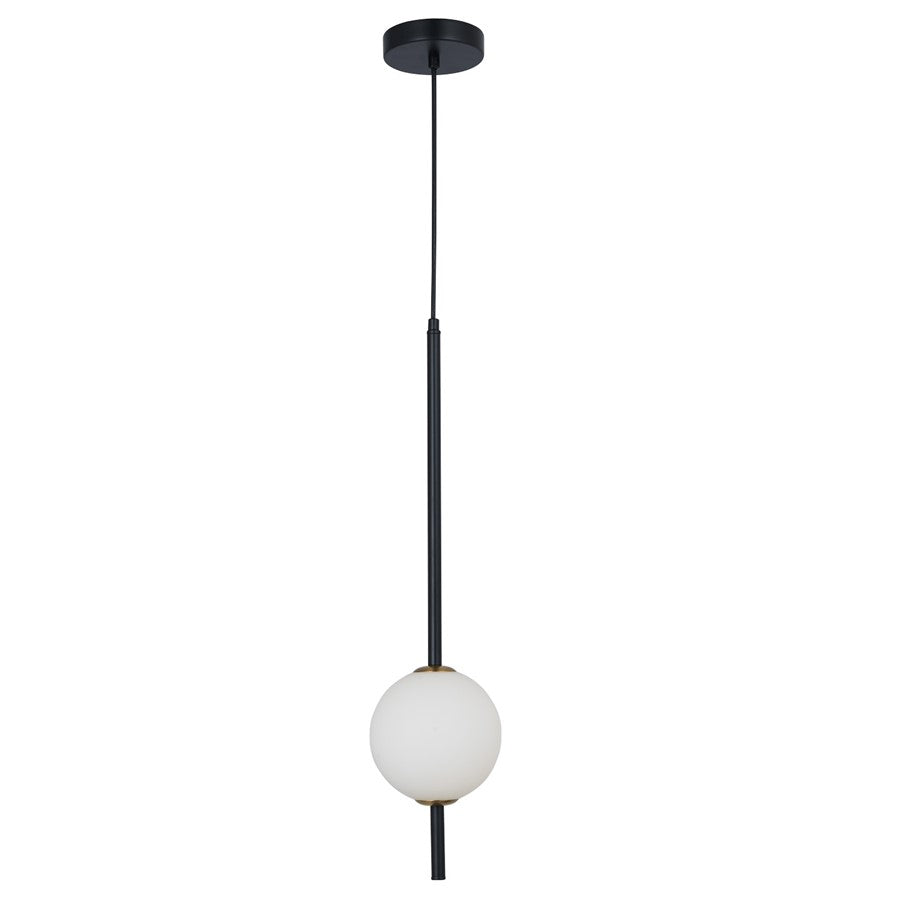 Abra Lighting Baton 1 Light 1-Light Orb Pendant, Matte Black