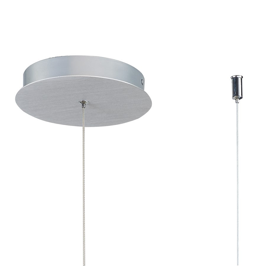 Abra Lighting ORB 1 Light Linear Bar Pendant/3 Opal Orb, Aluminum