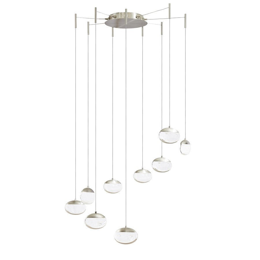 Abra Lighting Athena 9 Light Octopus Pendant/Teardrop, Nickel