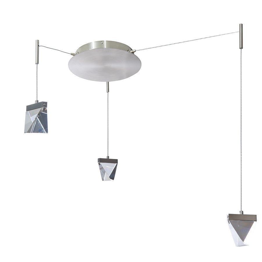 Abra Lighting Atlas 3 Light Octopus Pendant/Diamond, Nickel