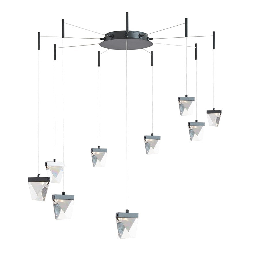 Abra Lighting Atlas 9 Light Octopus Pendant/Diamond, Black