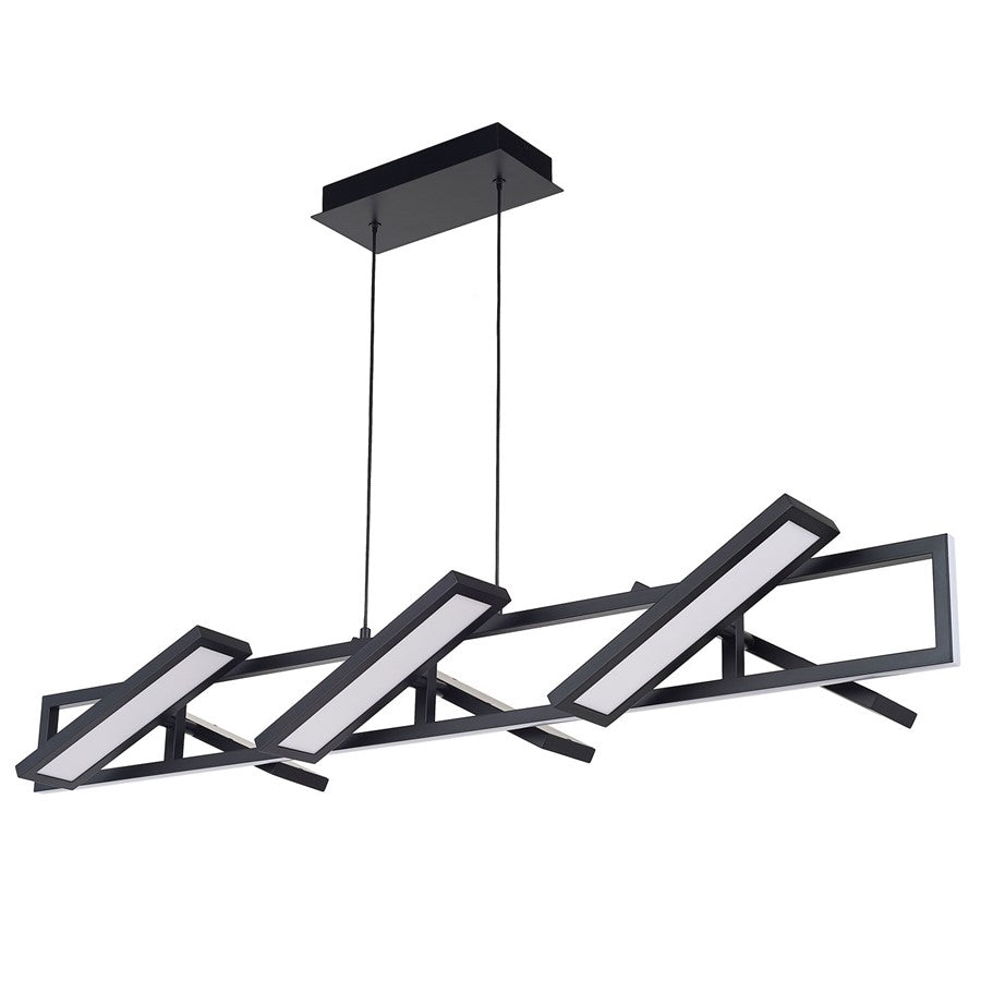 Abra Lighting Helix 6 Light Rectangular Pendant, Black