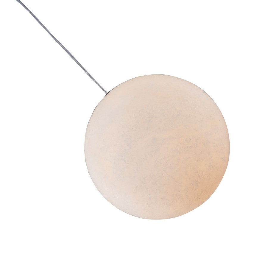 Abra Lighting Stone 1 Light Orb 6" Pendant, Black/Alabaster