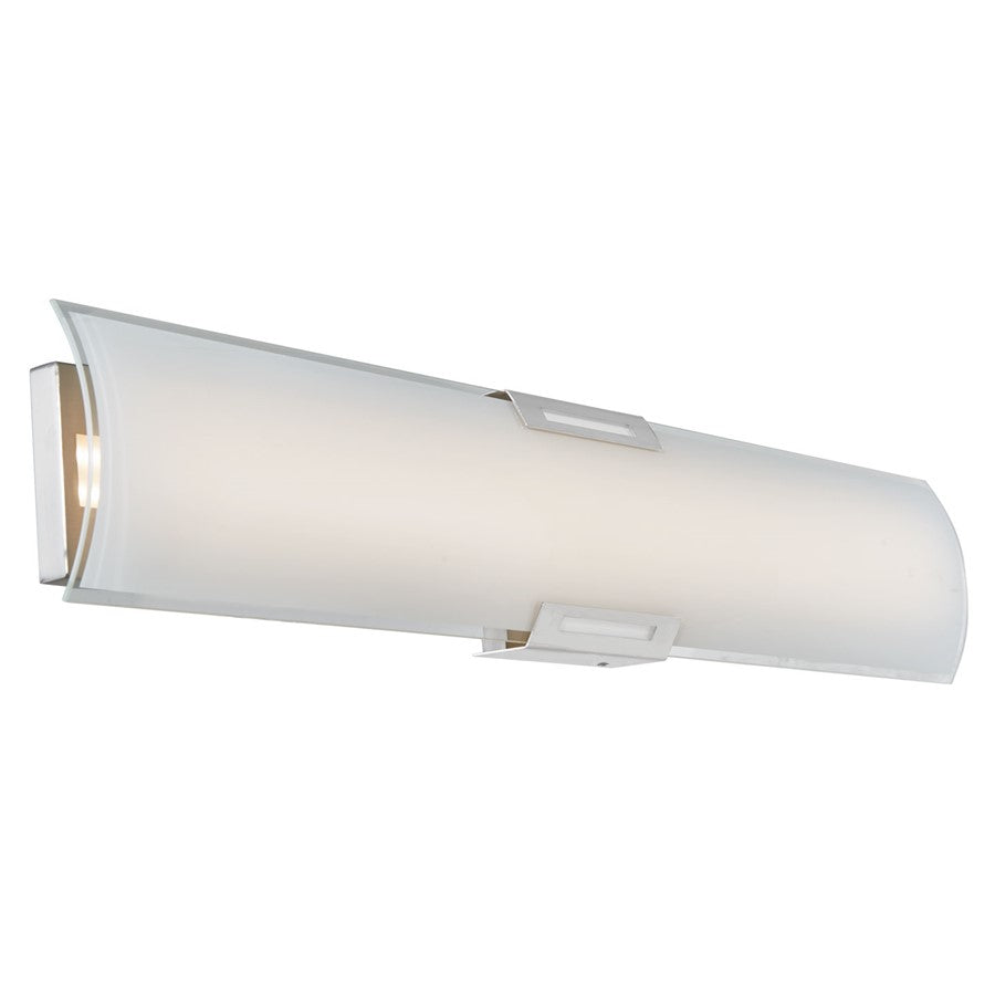 Abra Lighting Allure 1 Light 36" Curved Glass LED Vanity, Nickel