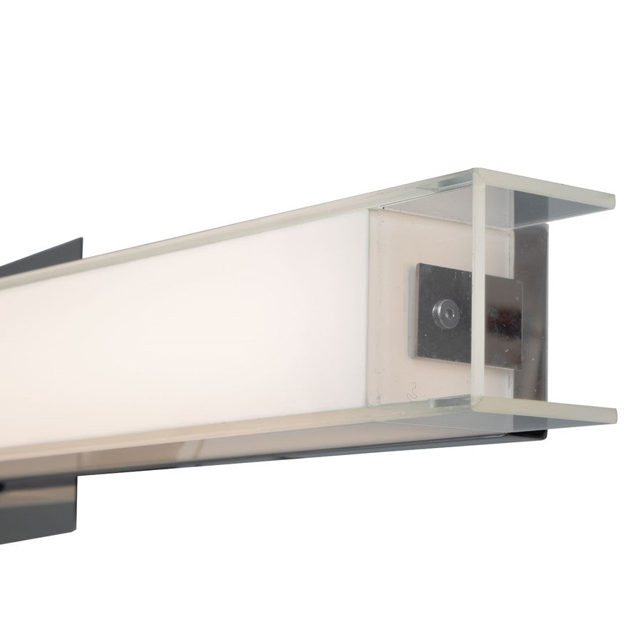 Abra Lighting Mist 1 Light 24" Miter Glass LED Vanity, Chrome