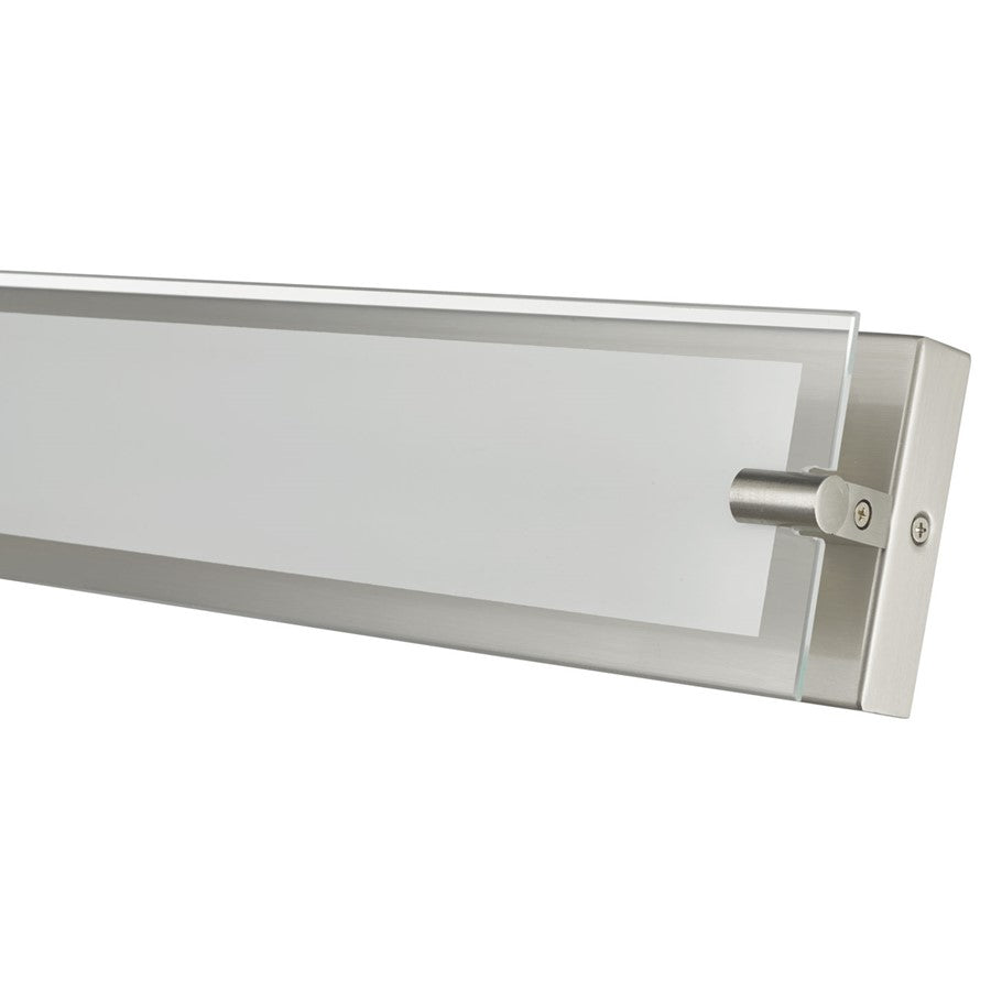 Abra Lighting Blaze 1 Light 29" Vanity/Edged Frost Panel, Nickel