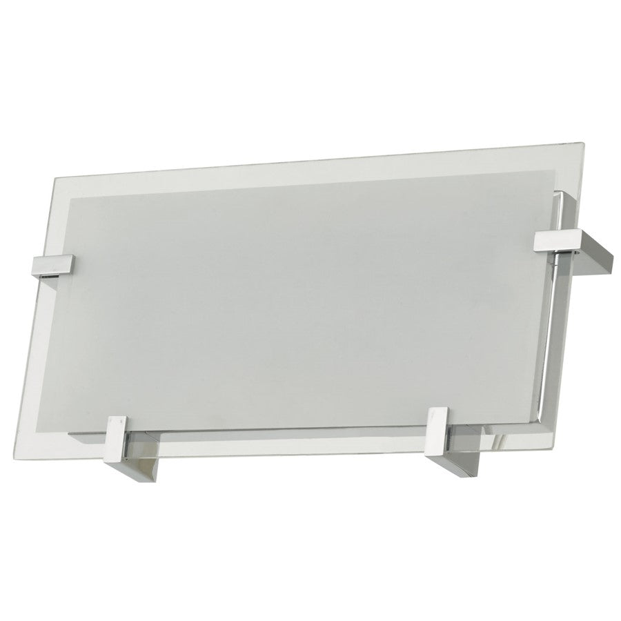 Abra Lighting Matrix 12" Frost Flat Panel Wall Light, Chrome