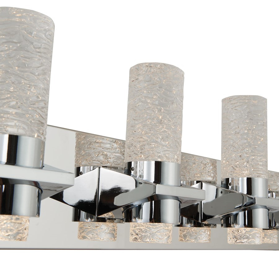 Abra Lighting Krypton 8 Light Solid Crystal Vanity, Chrome