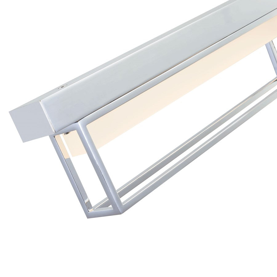Abra Lighting Pane 2 Light (m) Framed Vanity/Frosted, Chrome