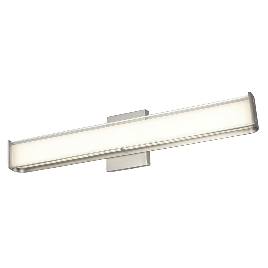 Abra Lighting Bend 1Lt (m) Curved Metal Vanity/Frosted, Nickel - 20132WV-BN-BEND