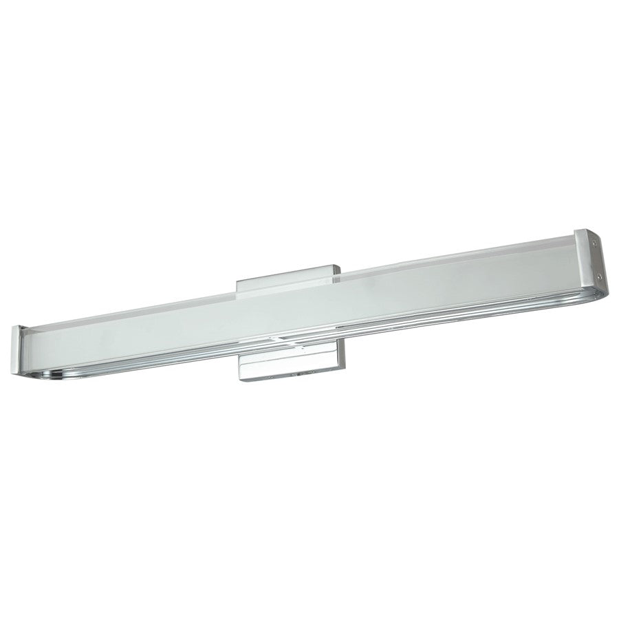 Abra Lighting Bend 1 Light (l) Curved Metal Vanity/Frosted, Chrome
