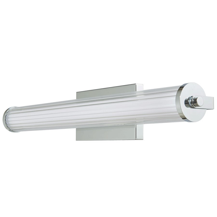 Abra Lighting Macie 1 Light 24" Fluted Clear Glass Vanity, Chrome