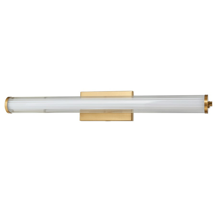 Abra Lighting Macie 1 Light 30" Fluted Clear Glass Vanity, Brass