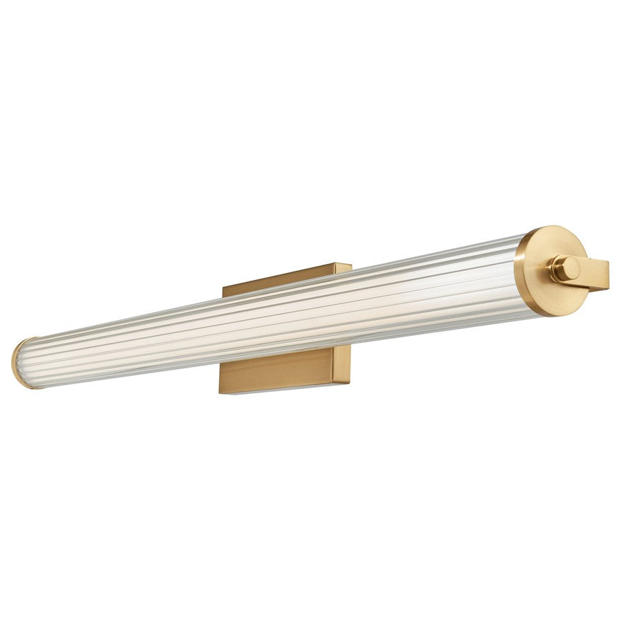 Abra Lighting Macie 1 Light 36" Fluted Clear Glass Vanity, Brass