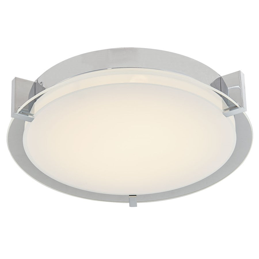 Abra Lighting Matrix 3 Light Flat Round Flushmount, Chrome