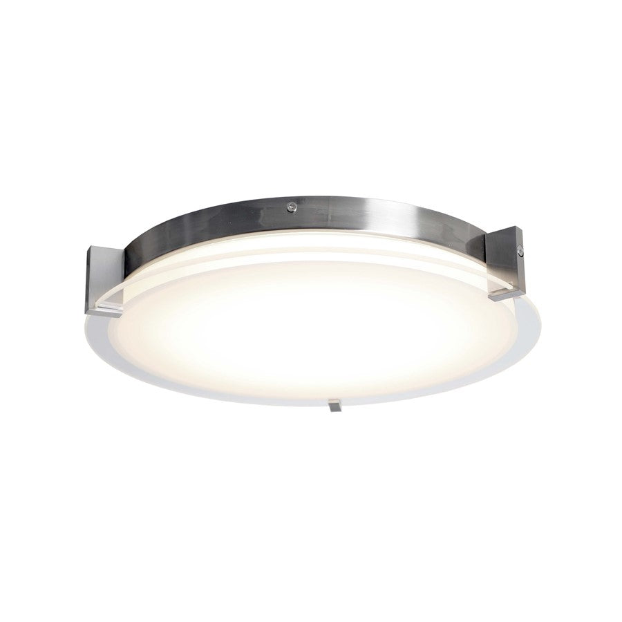 Abra Lighting Matrix 1 Light 14" Flat Round Flushmount, Nickel