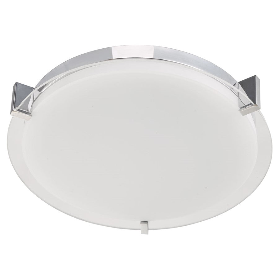 Abra Lighting Matrix 1 Light 14" Flat Round Flushmount, Chrome