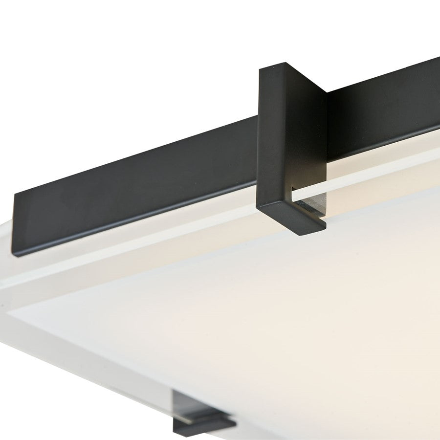 Abra Lighting Matrix 1 Light 15" Flat Square Flushmount, Black