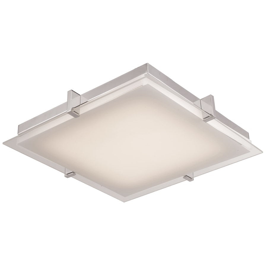 Abra Lighting Matrix 1 Light 15" Flat Square Flushmount, Chrome