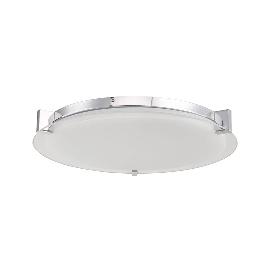 Abra Lighting Matrix 1Lt 18" Flat Round Flushmount, Chrome - 30018FM-CH-MATRIX