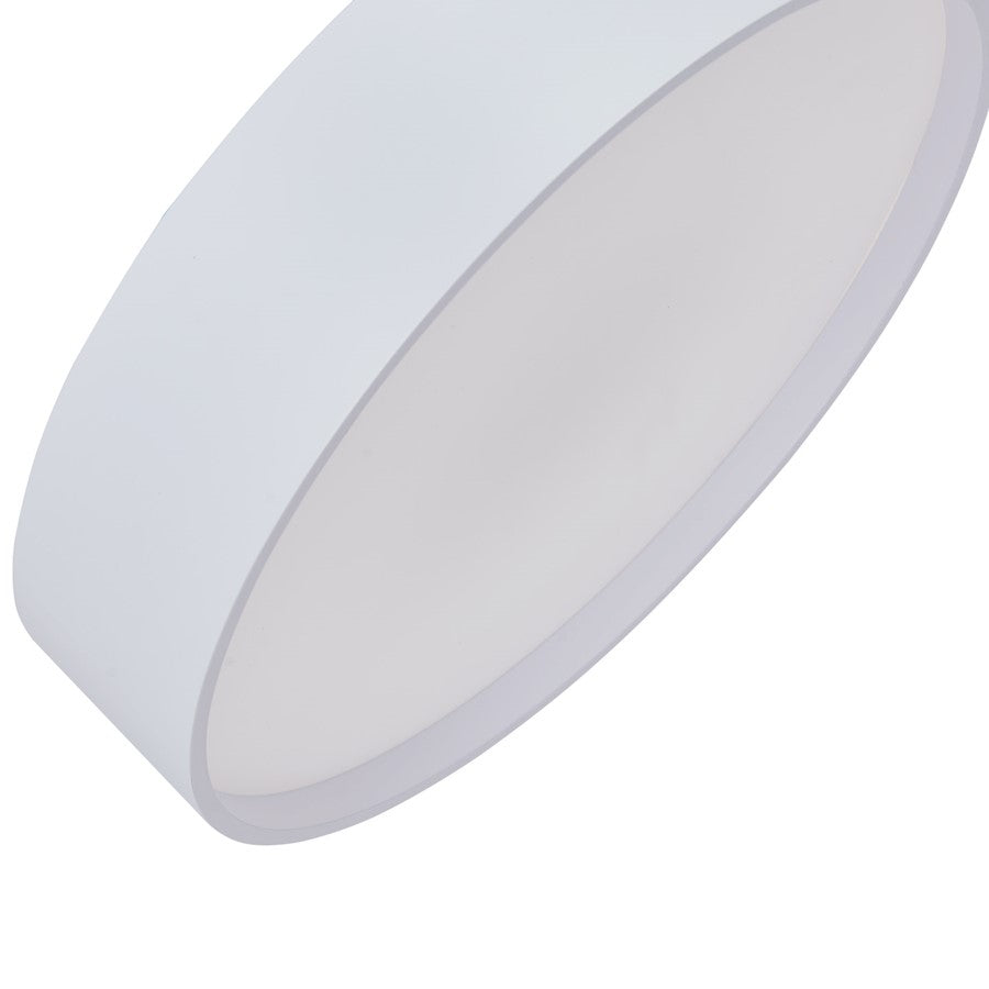 Abra Lighting Snare 1 Light 10" Cylinder/Frost Flushmount, White