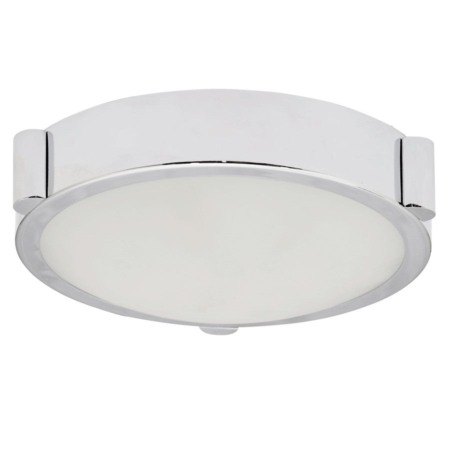 Abra Lighting Halo 1 Light 8" Frosted Flushmount, Chrome