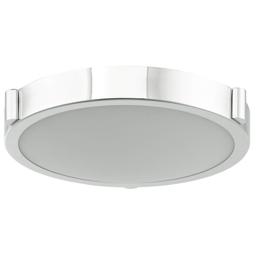 Abra Lighting Halo 1 Light 11" Frosted Flushmount, Chrome