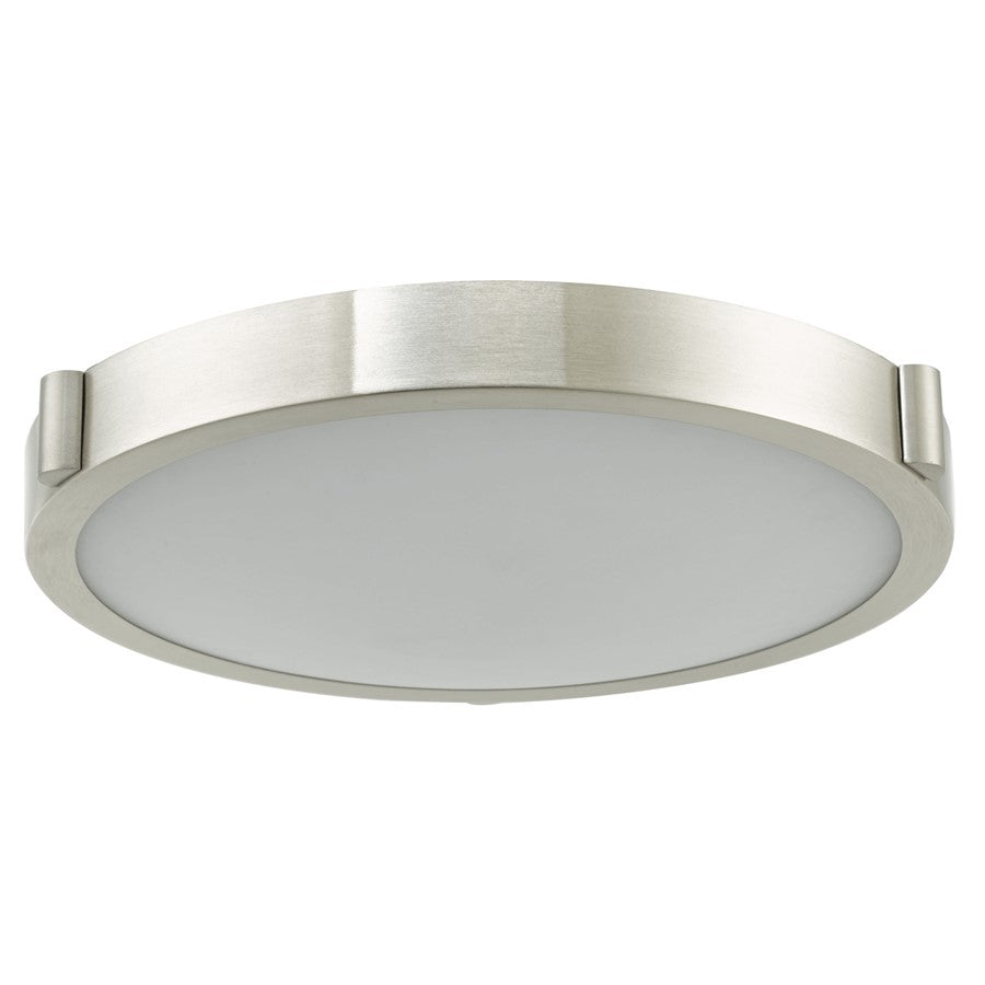 Abra Lighting Halo 1 Light 13" Frosted Flushmount, Nickel
