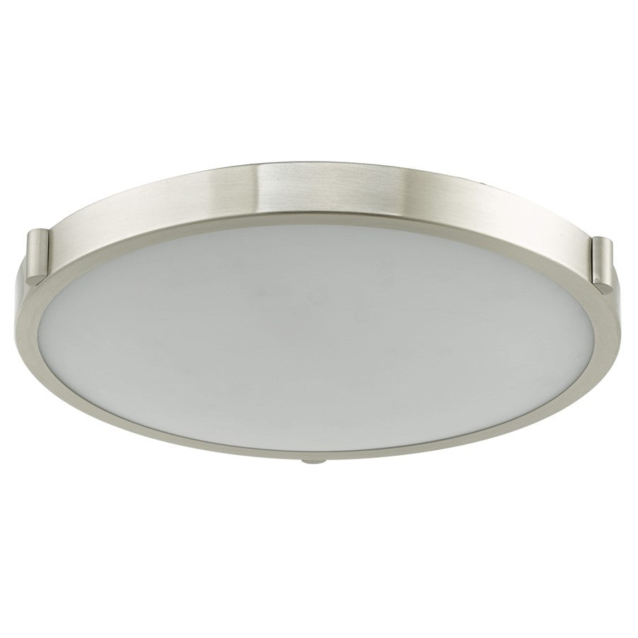 Abra Lighting Halo 1 Light 17" Frosted Flushmount, Nickel