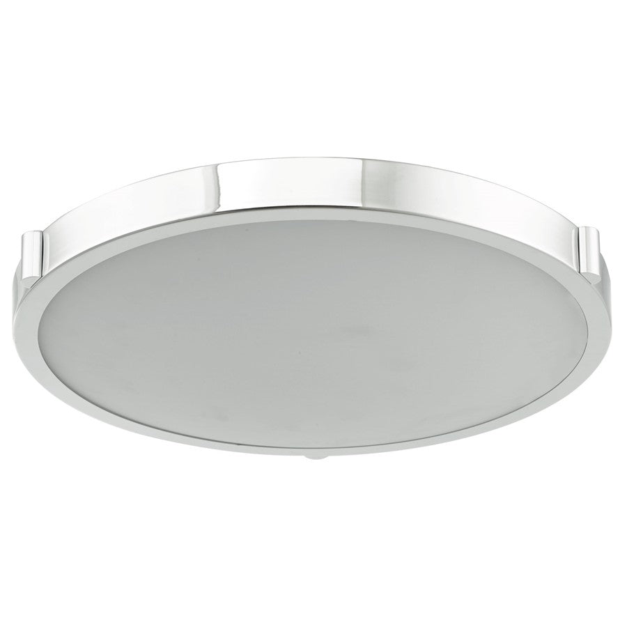 Abra Lighting Halo 1 Light 17" Frosted Flushmount, Chrome