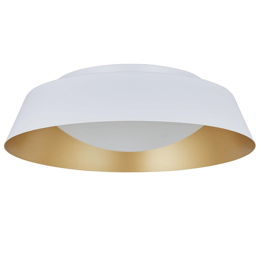 Abra Lighting Flare 1 Light 18" Flared Frame/Opal, White/Gold