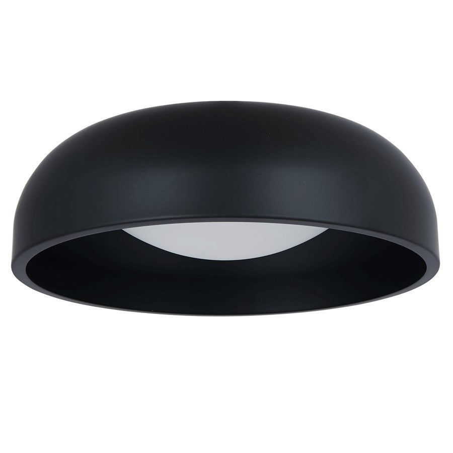 Abra Lighting Lynx 1 Light 13" Inner Curve Flushmount/Opal, Black