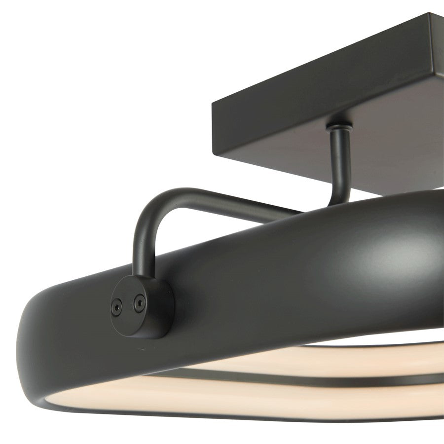 Abra Lighting Rave 1 Light 14" Dual LED Square Flushmount, Black