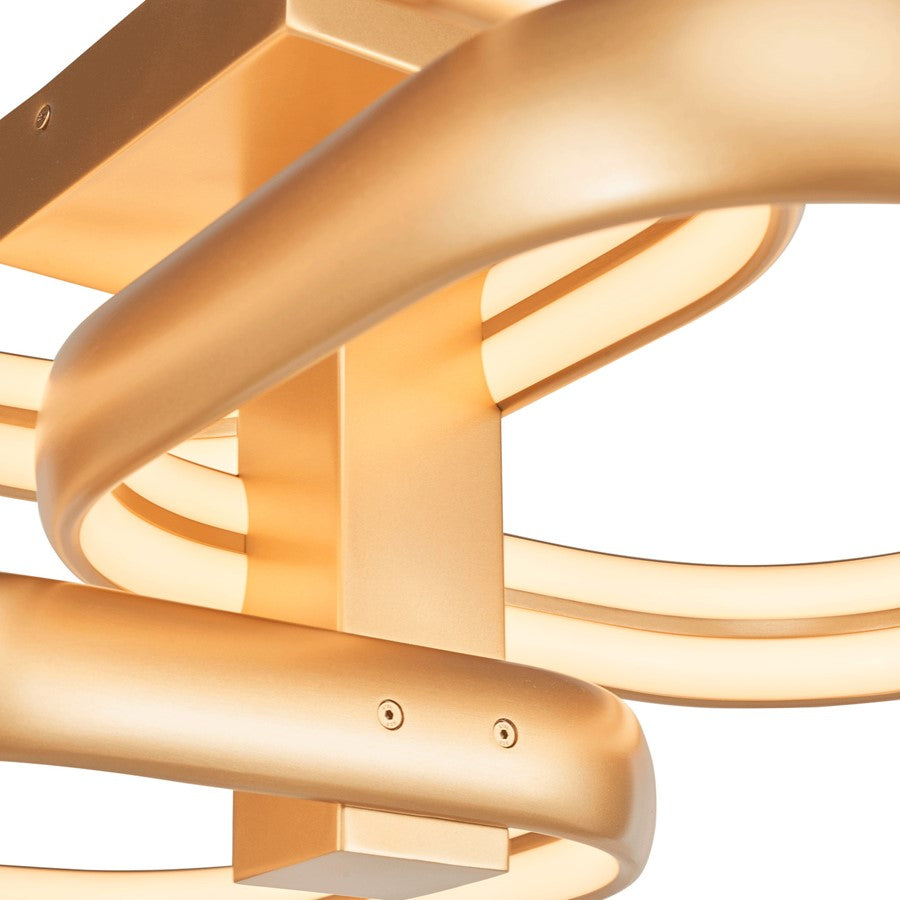 Abra Lighting Rave 3 Light Dual LED Triple SQ Semi-Flush, Gold