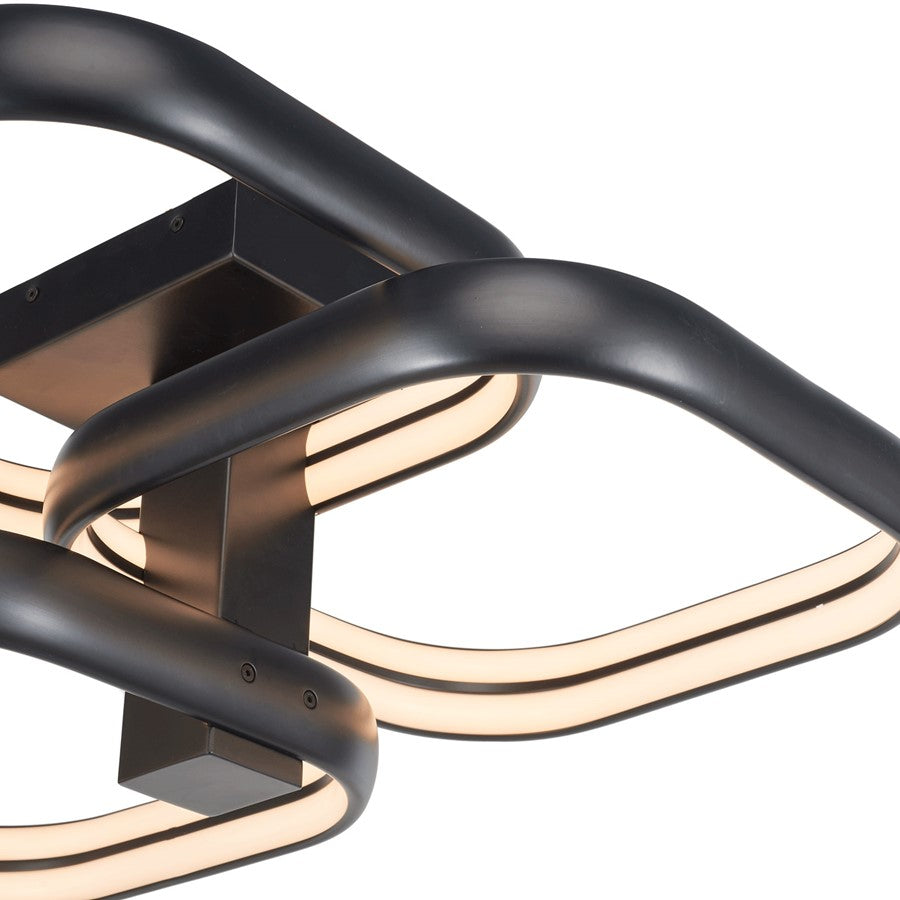 Abra Lighting Rave 3 Light Dual LED Triple Square Semi-Flush, BK