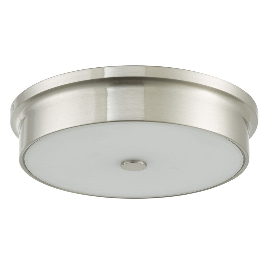 Abra Lighting Spark 1 Light 12" Opal Glass Flushmount, Nickel