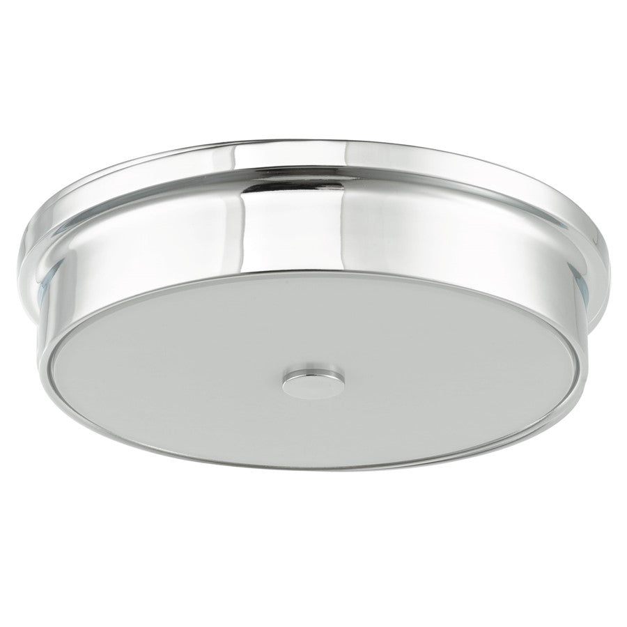 Abra Lighting Spark 1 Light 12" Opal Glass Flushmount, Chrome