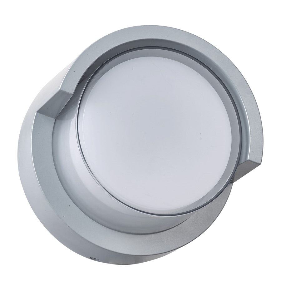 Abra Lighting Geo 1 Light Round Hooded Wall Sconce, Silica