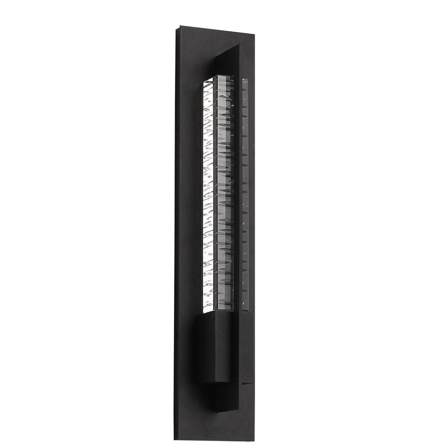 Avenue Outdoor 24"H 3-CCT LED Wall Sconce, Black/Crystal
