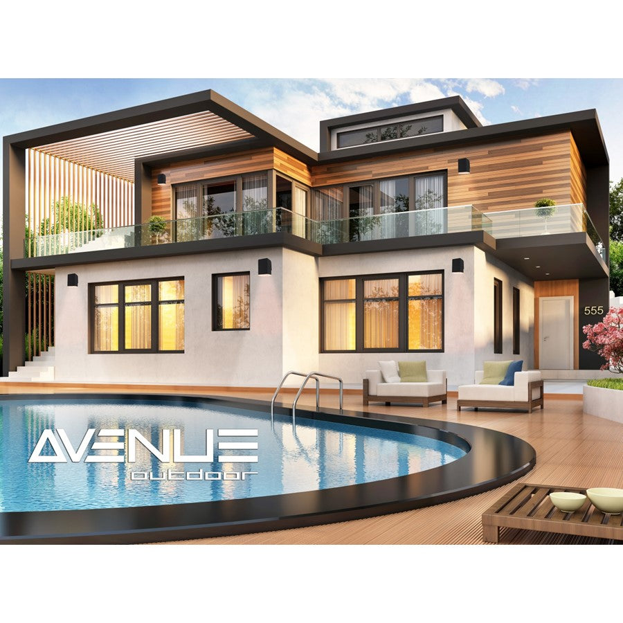 Avenue Lighting Avenue Outdoor 8in 1-Light Outdoor Sconce | Modern Black and Acrylic | Covered Patio & Entryway | 5 x 5 x 8 in | Model AV9890-BLK
