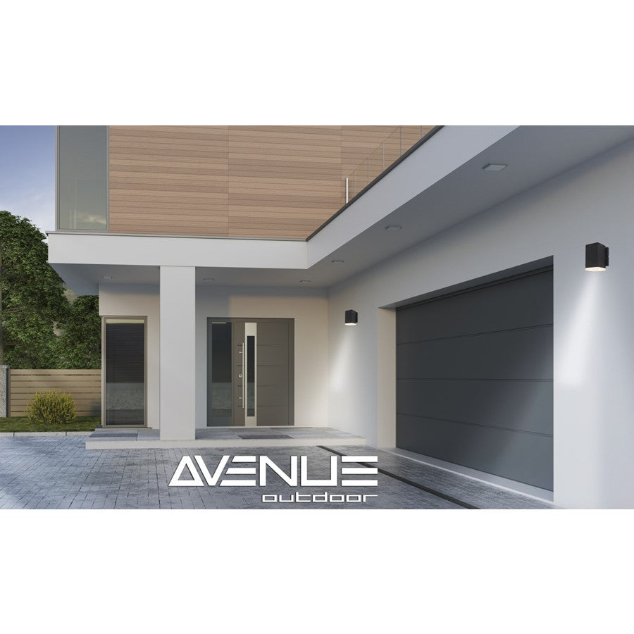 Avenue Lighting Avenue Outdoor 6in 1-Light Outdoor Sconce | Modern Black and Acrylic Panel | Porch & Garage | 4 x 4 x 6 in | Model AV9891-BLK