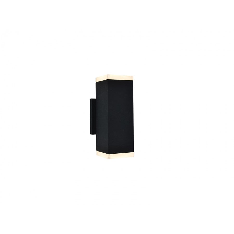 Avenue Lighting Avenue Outdoor 10in LED Wall Sconce | Modern Black Aluminum and Acrylic | Outdoor Entryway & Porch | 4 x 4 x 10 in | Model AV9894-BLK