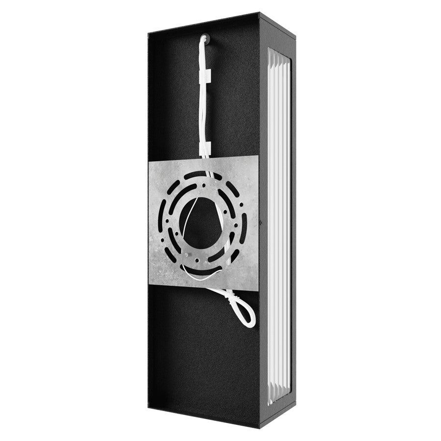 Avenue Lighting Avenue Outdoor 18in 1-Light Outdoor Sconce | Modern Black Aluminum & Ribbed Glass | Entryway & Patio | Model AV9902-BLK