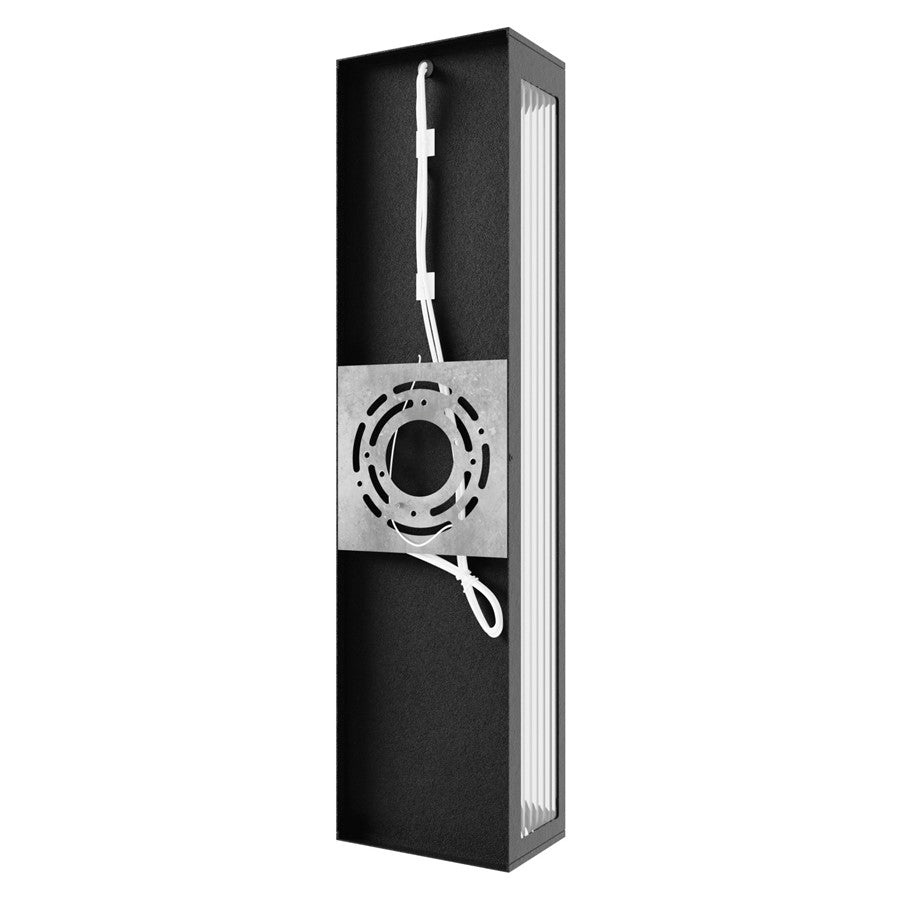Avenue Lighting Avenue Outdoor 24in 1-Light Outdoor Sconce | Modern Black Aluminum and Ribbed Glass | Entryway & Covered Patio | Model AV9903-BLK
