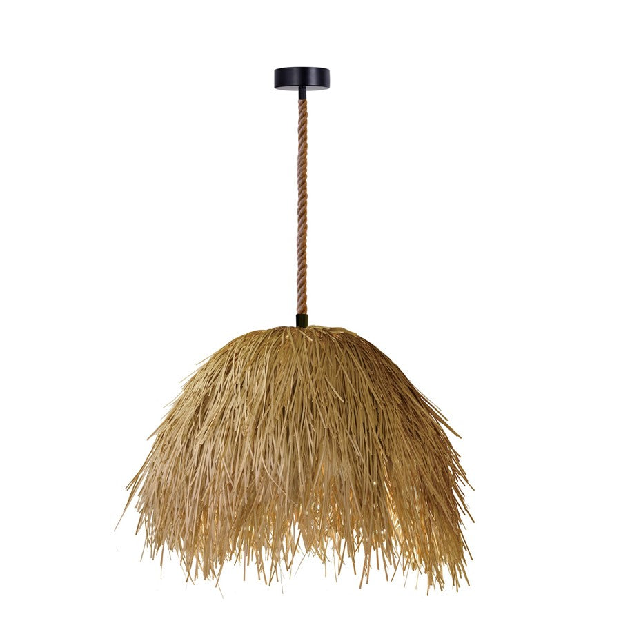 Avenue Lighting Malibu 28"H Hemp Rope Pendant, Black - AEHF1009-RP
