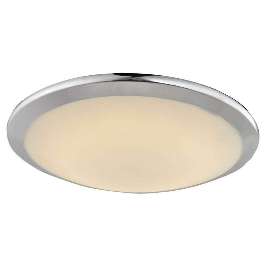 Avenue Lighting Cermack St. 15in 1-Light LED Flush Mount | Polished Chrome Steel and Glass | Bedroom & Hallway | 15 x 15 x 4 in | Model HF1102-CH