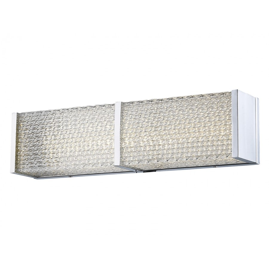 Avenue Cermack St. 18in 15W LED Vanity Light | Polished Chrome Steel and Glass | Bathroom Vanity | 18 x 5 x 4 in | Model HF1120-CH