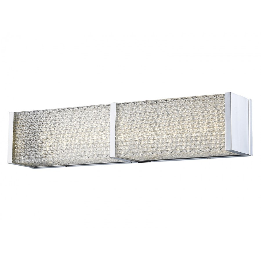 Avenue Lighting Cermack St. 24in 1-Light LED Bath Bar | Modern Polished Chrome and Glass | Bathroom Vanity | 24 x 5 x 4 in | Model HF1121-CH