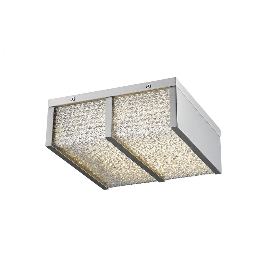 Avenue Lighting Cermack St. 12in 1-Light LED Flush Mount | Brushed Nickel Steel and Glass | Hallway & Bedroom Ceiling Light | Model HF1124-BN